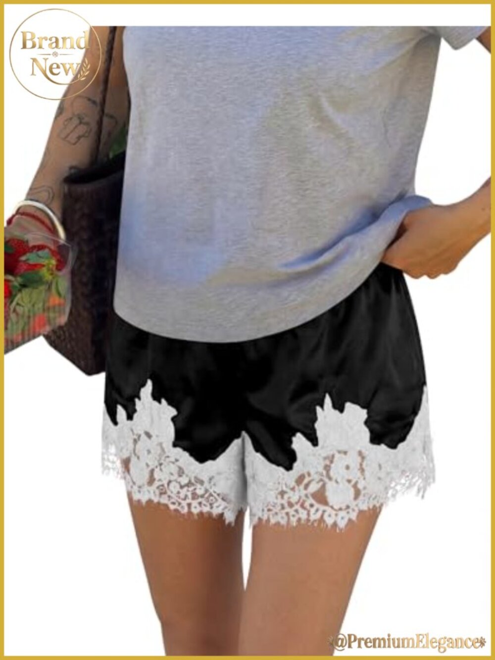 Satin Silk Lace Mini Shorts Low Rise Pull On Lounge Sleepwear Y2K Style